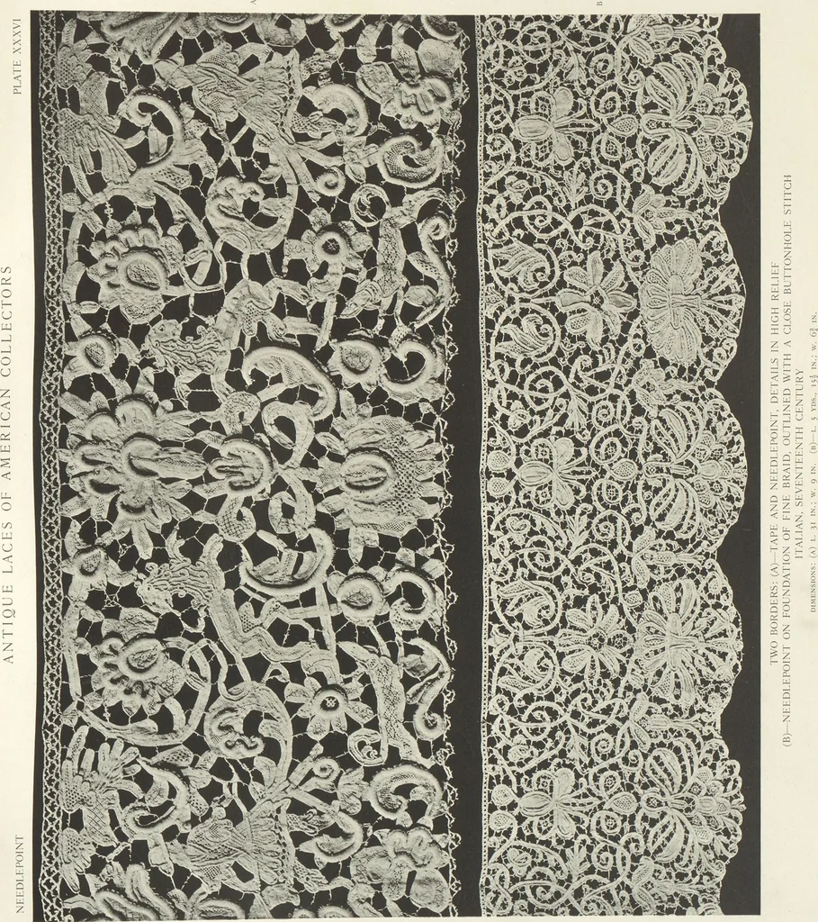 An illustration from Antique laces of American collectors : Volume 1 / text by Frances Morris & Marian Hague, 1920, leaf 57