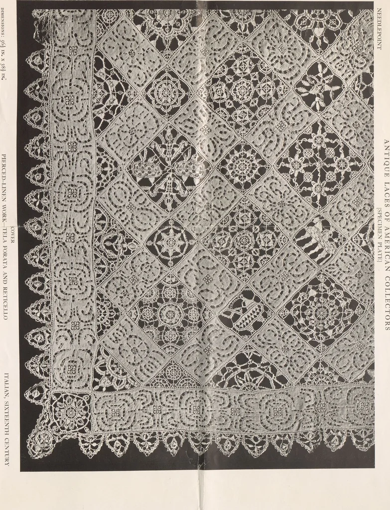 An illustration from Antique laces of American collectors : Volume 1 / text by Frances Morris & Marian Hague, 1920, leaf 6