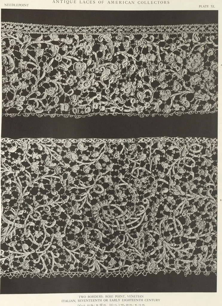 An illustration from Antique laces of American collectors : Volume 1 / text by Frances Morris & Marian Hague, 1920, leaf 61