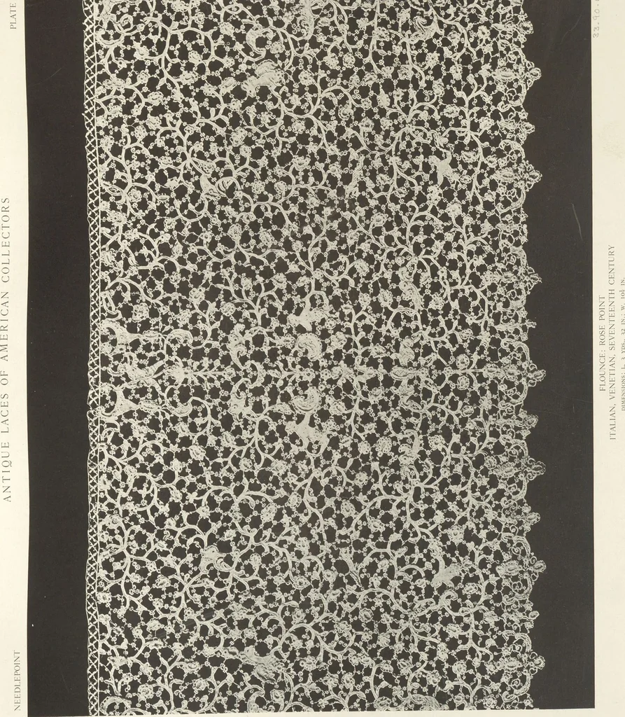 An illustration from Antique laces of American collectors : Volume 1 / text by Frances Morris & Marian Hague, 1920, leaf 62