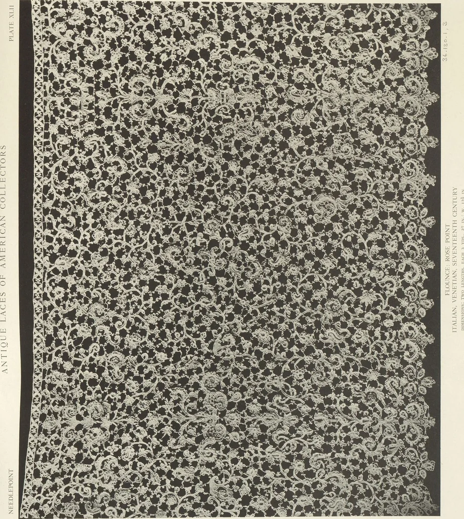 An illustration from Antique laces of American collectors : Volume 1 / text by Frances Morris & Marian Hague, 1920, leaf 63