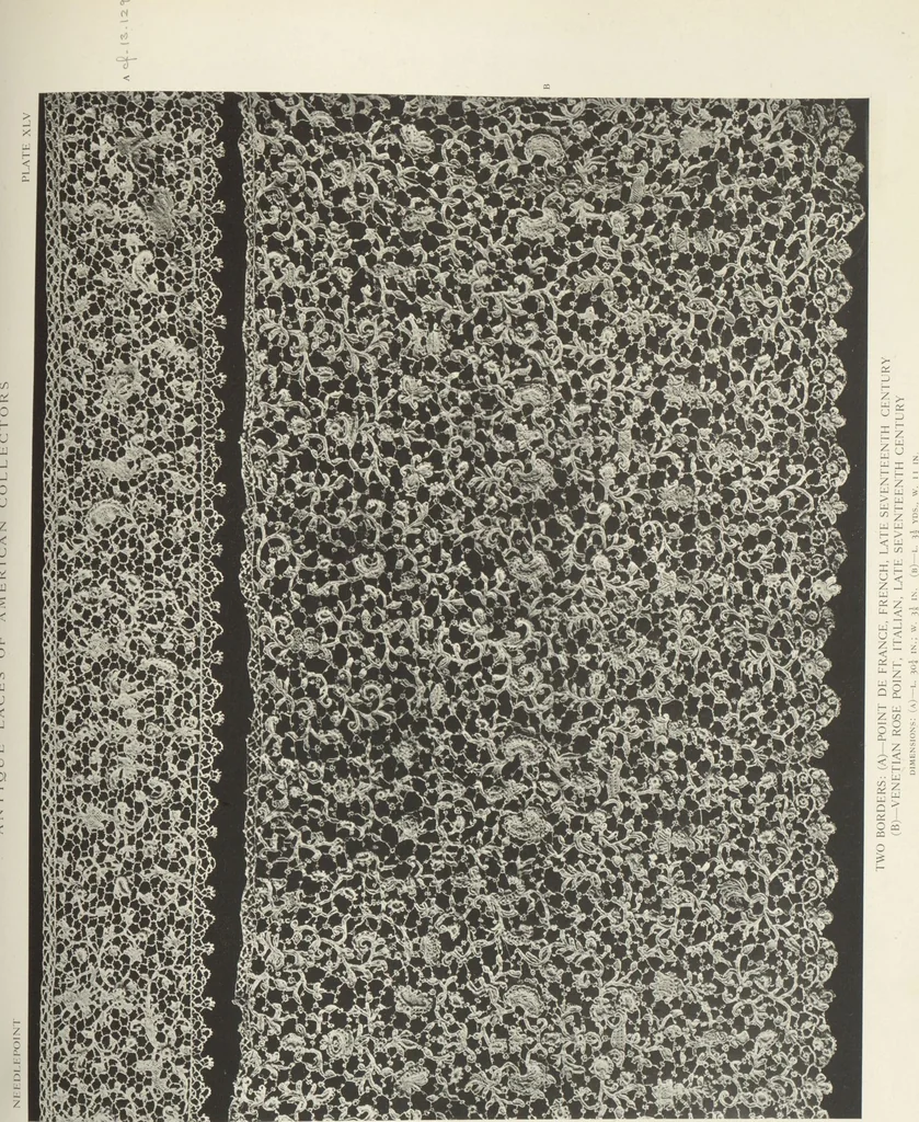 An illustration from Antique laces of American collectors : Volume 1 / text by Frances Morris & Marian Hague, 1920, leaf 66