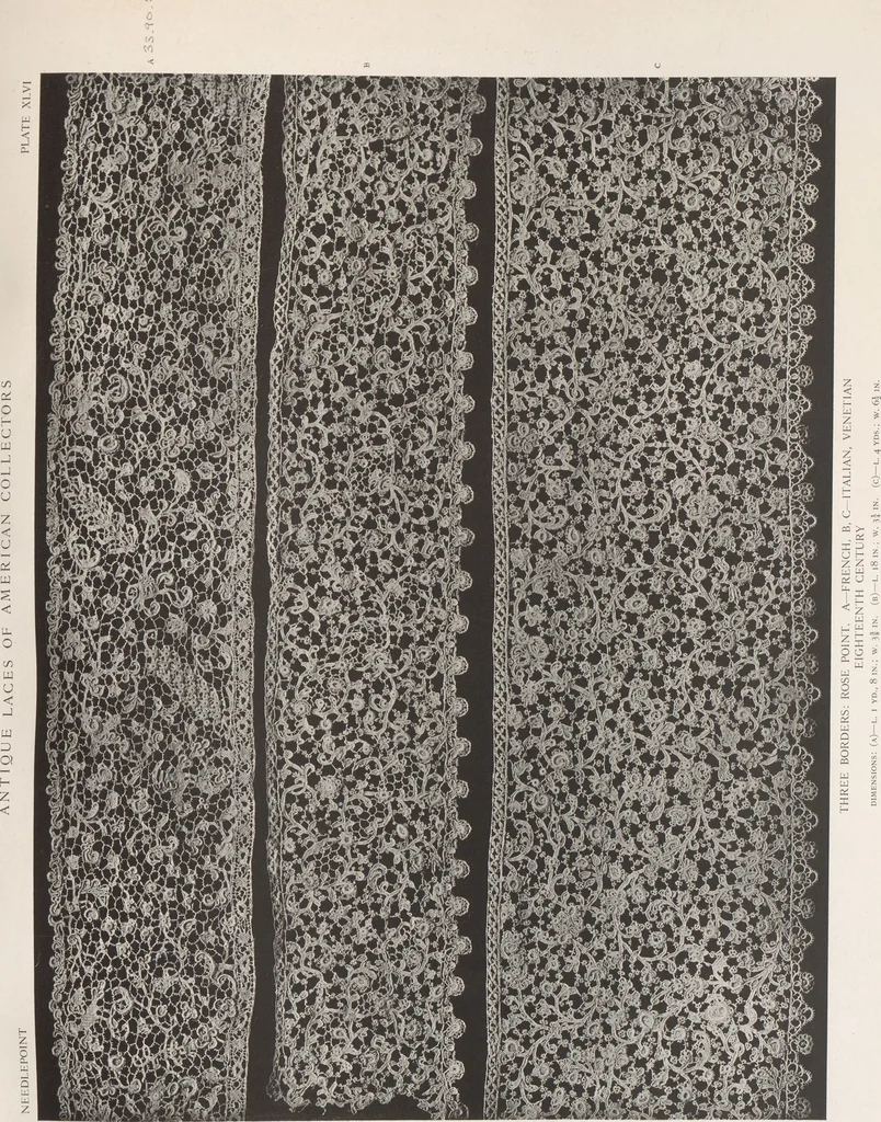 An illustration from Antique laces of American collectors : Volume 1 / text by Frances Morris & Marian Hague, 1920, leaf 67