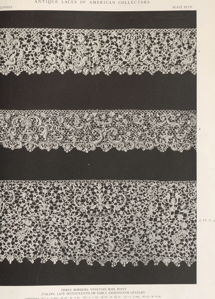 An illustration from Antique laces of American collectors : Volume 1 / text by Frances Morris & Marian Hague, 1920, leaf 68