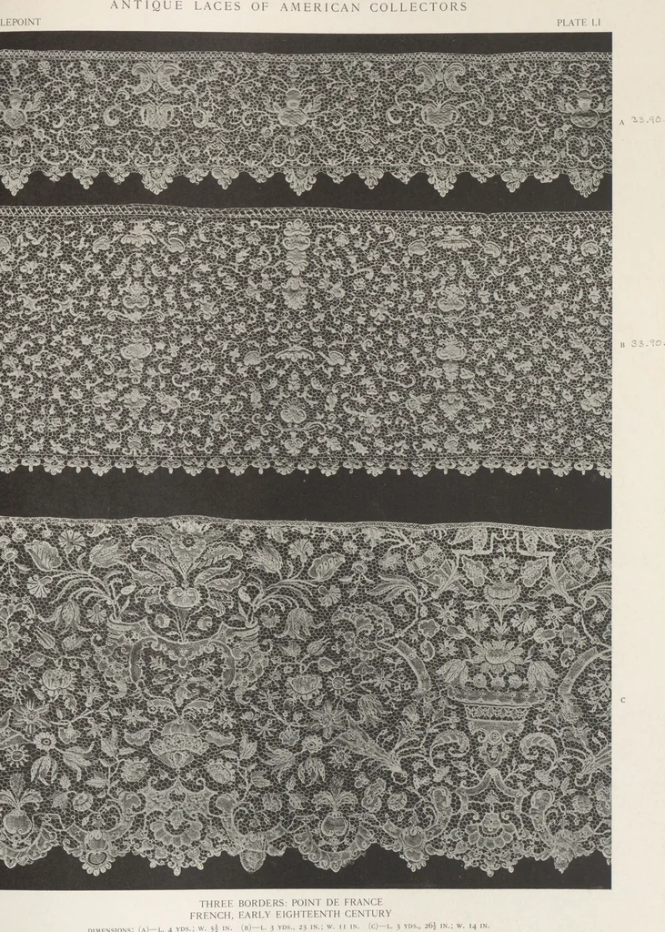 An illustration from Antique laces of American collectors : Volume 1 / text by Frances Morris & Marian Hague, 1920, leaf 72