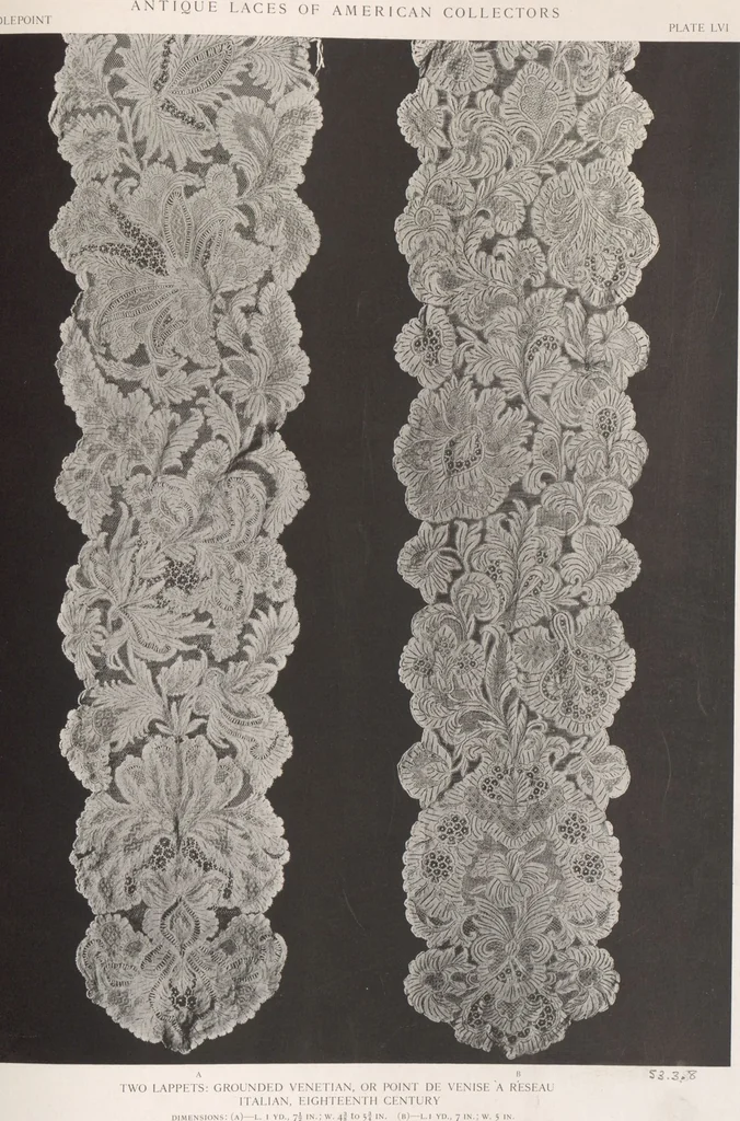 An illustration from Antique laces of American collectors : Volume 1 / text by Frances Morris & Marian Hague, 1920, leaf 77