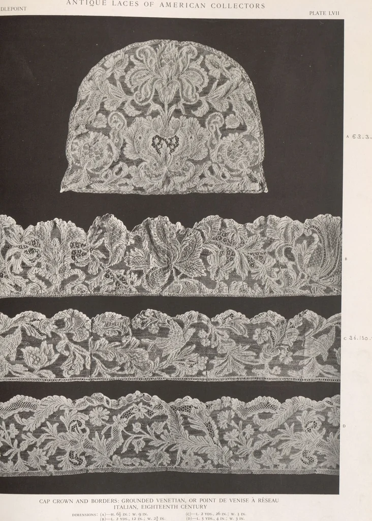 An illustration from Antique laces of American collectors : Volume 1 / text by Frances Morris & Marian Hague, 1920, leaf 78