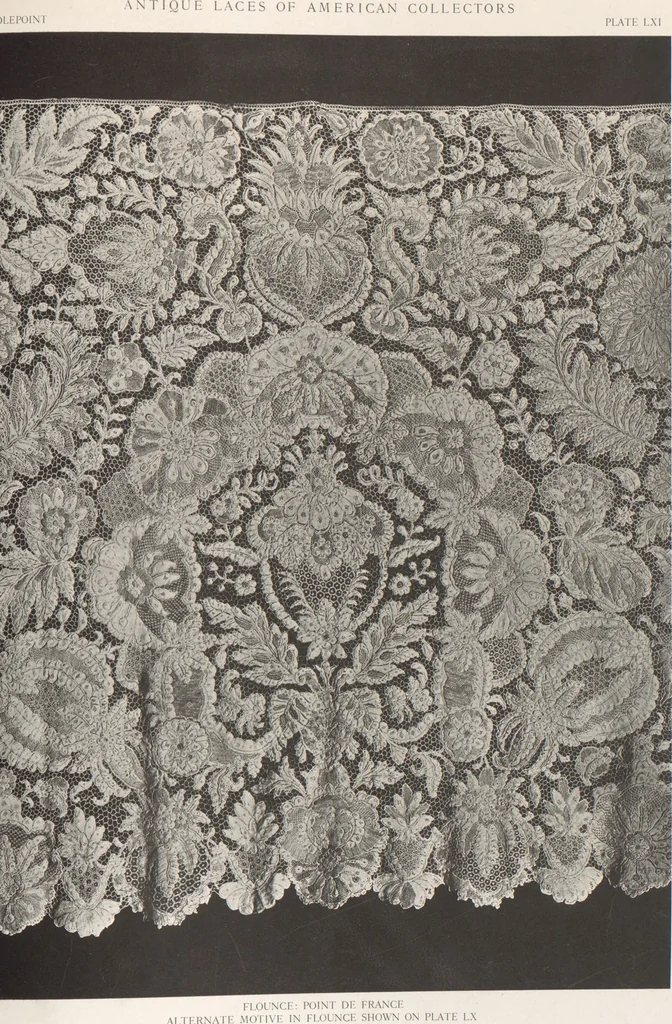 An illustration from Antique laces of American collectors : Volume 1 / text by Frances Morris & Marian Hague, 1920, leaf 82