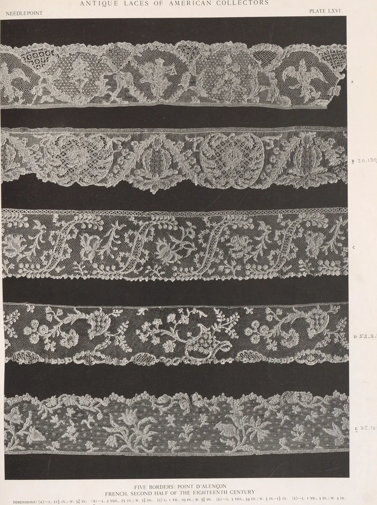An illustration from Antique laces of American collectors : Volume 1 / text by Frances Morris & Marian Hague, 1920, leaf 87