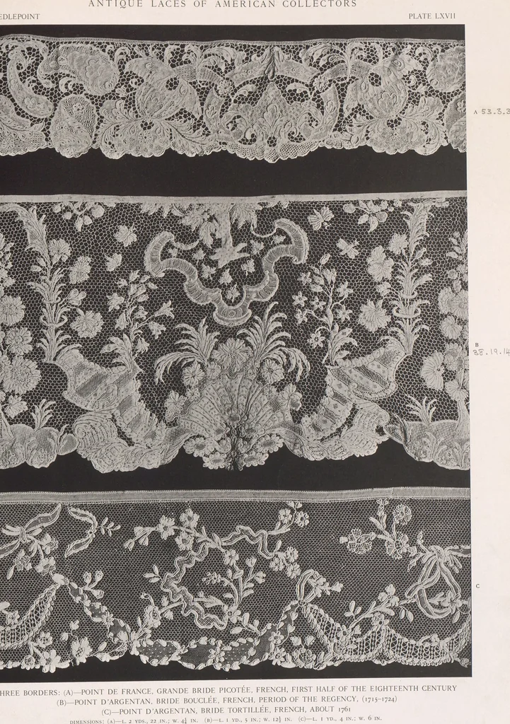 An illustration from Antique laces of American collectors : Volume 1 / text by Frances Morris & Marian Hague, 1920, leaf 88