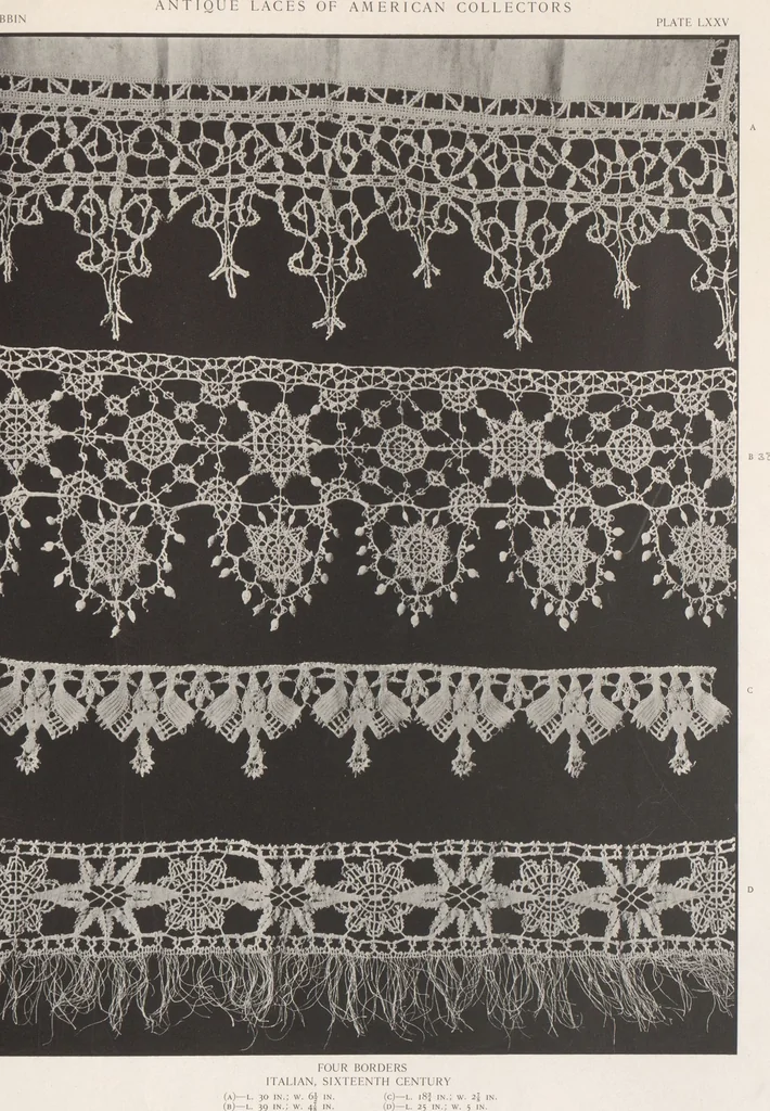 An illustration from Antique laces of American collectors : Volume 1 / text by Frances Morris & Marian Hague, 1920, leaf 96