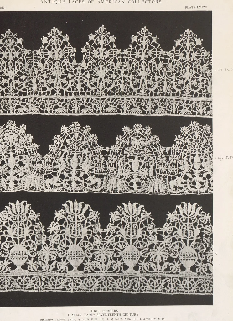 An illustration from Antique laces of American collectors : Volume 1 / text by Frances Morris & Marian Hague, 1920, leaf 97