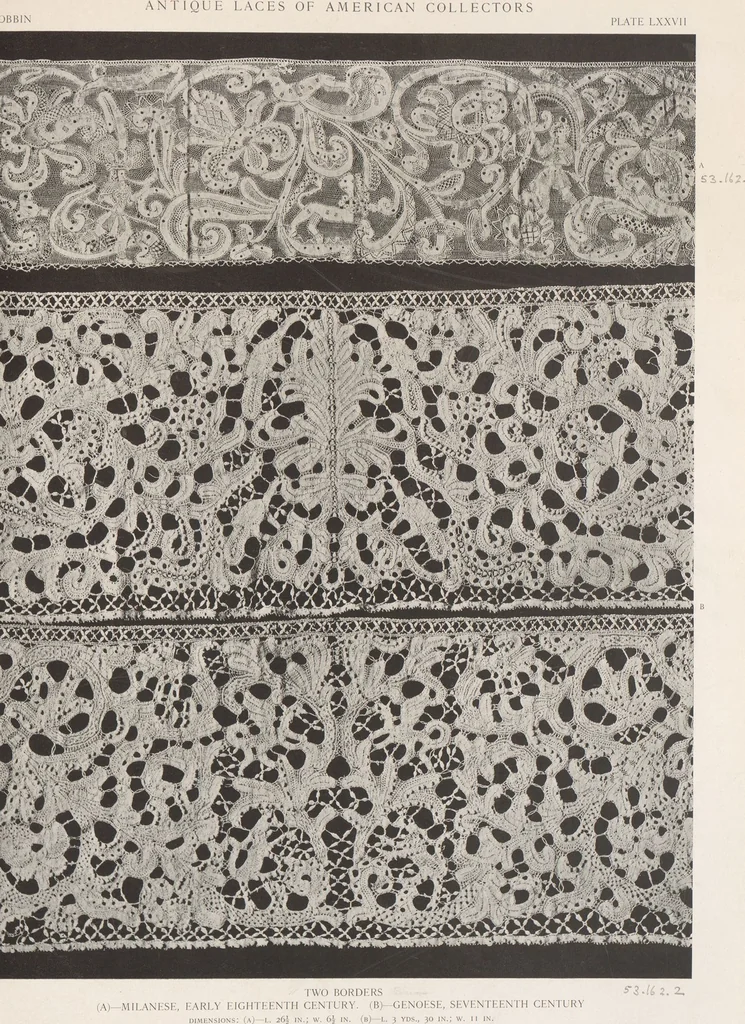 An illustration from Antique laces of American collectors : Volume 1 / text by Frances Morris & Marian Hague, 1920, leaf 98