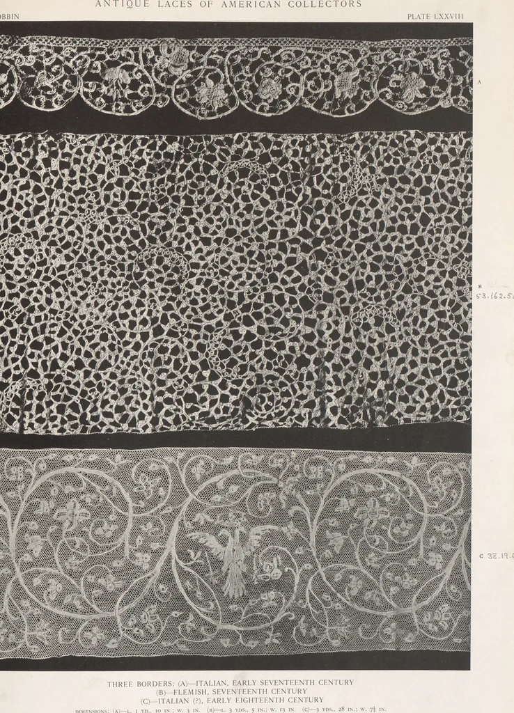An illustration from Antique laces of American collectors : Volume 1 / text by Frances Morris & Marian Hague, 1920, leaf 99