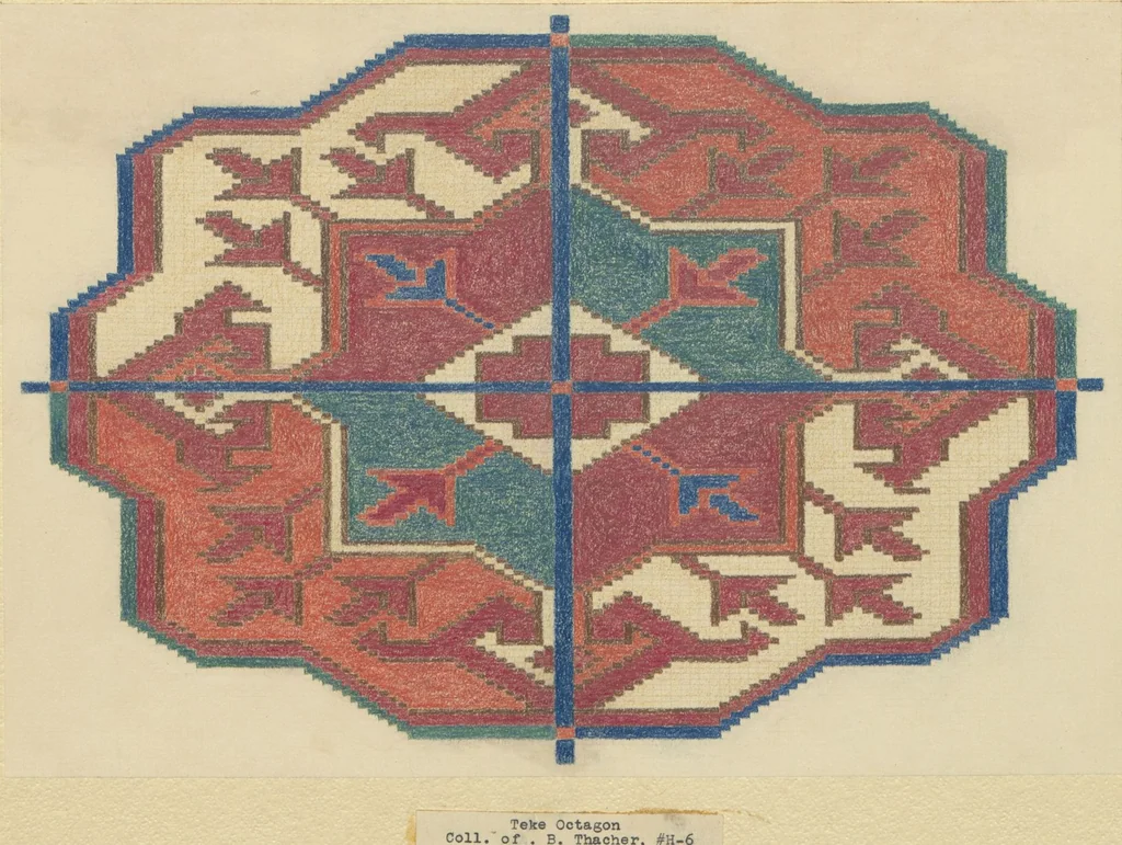 An illustration from Original drawings of Turkoman rug designs / Amos Batemann Thacher, 1940, leaf 1