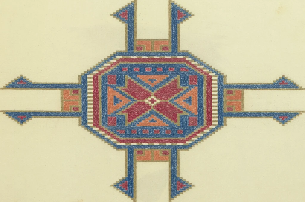 An illustration from Original drawings of Turkoman rug designs / Amos Batemann Thacher, 1940, leaf 10