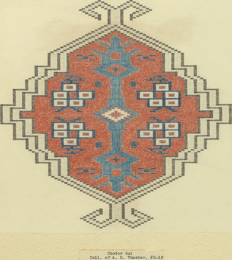 An illustration from Original drawings of Turkoman rug designs / Amos Batemann Thacher, 1940, leaf 11