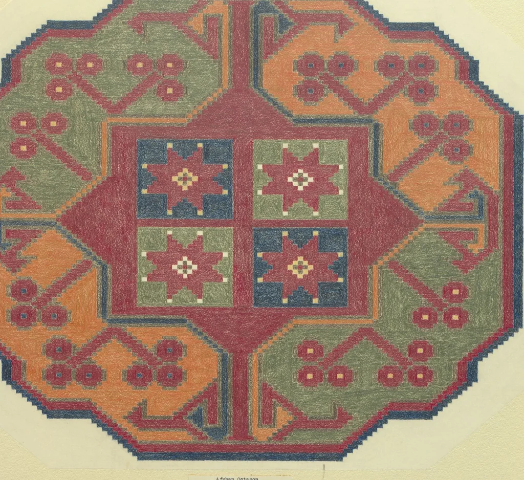 An illustration from Original drawings of Turkoman rug designs / Amos Batemann Thacher, 1940, leaf 15