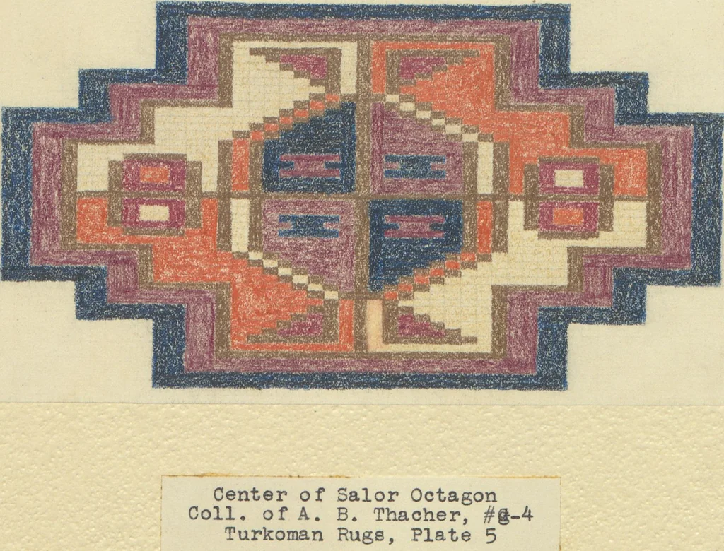 An illustration from Original drawings of Turkoman rug designs / Amos Batemann Thacher, 1940, leaf 19