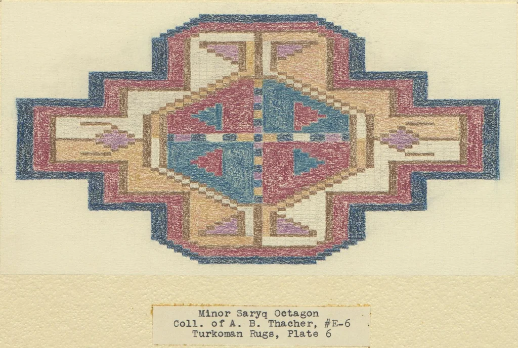An illustration from Original drawings of Turkoman rug designs / Amos Batemann Thacher, 1940, leaf 2