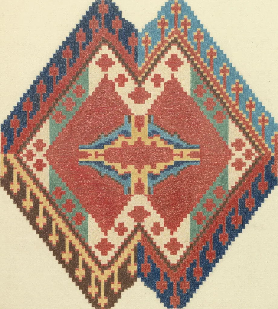 An illustration from Original drawings of Turkoman rug designs / Amos Batemann Thacher, 1940, leaf 20