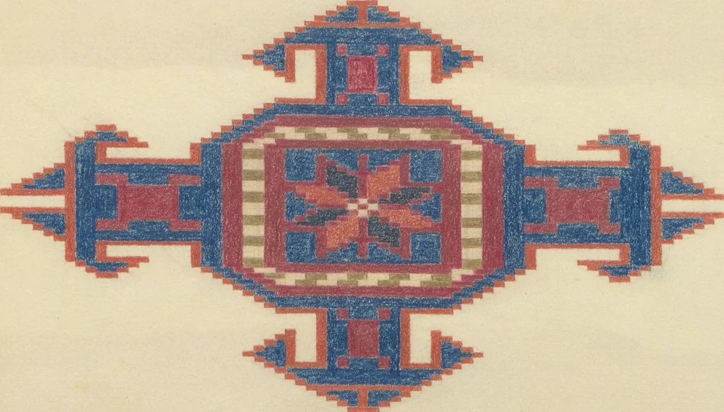 An illustration from Original drawings of Turkoman rug designs / Amos Batemann Thacher, 1940, leaf 21