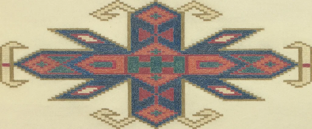 An illustration from Original drawings of Turkoman rug designs / Amos Batemann Thacher, 1940, leaf 22