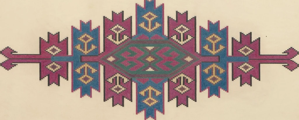 An illustration from Original drawings of Turkoman rug designs / Amos Batemann Thacher, 1940, leaf 35