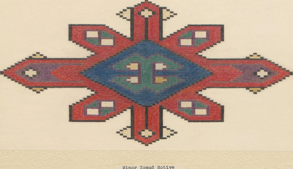 An illustration from Original drawings of Turkoman rug designs / Amos Batemann Thacher, 1940, leaf 38