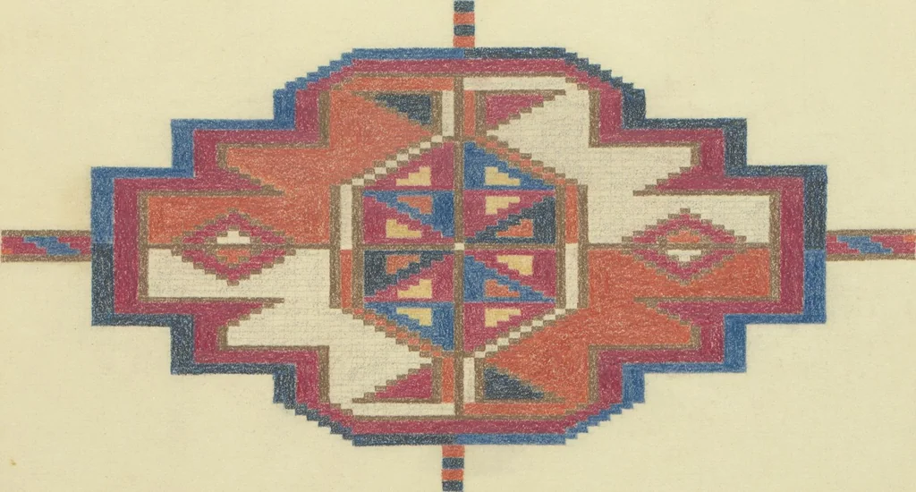 An illustration from Original drawings of Turkoman rug designs / Amos Batemann Thacher, 1940, leaf 4