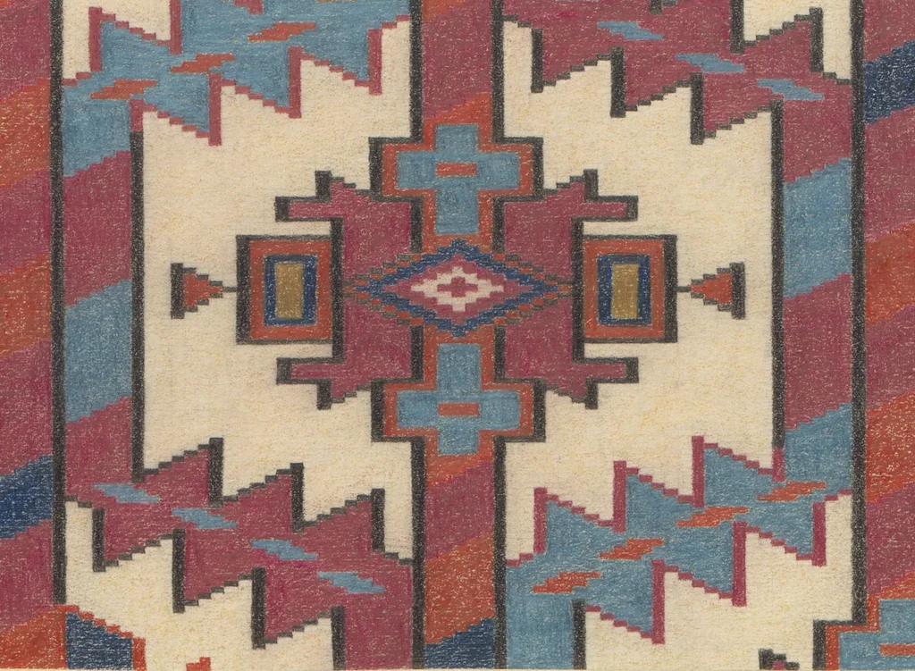An illustration from Original drawings of Turkoman rug designs / Amos Batemann Thacher, 1940, leaf 46