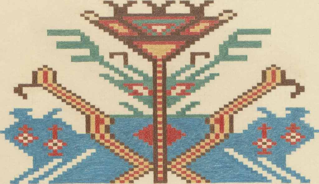 An illustration from Original drawings of Turkoman rug designs / Amos Batemann Thacher, 1940, leaf 47