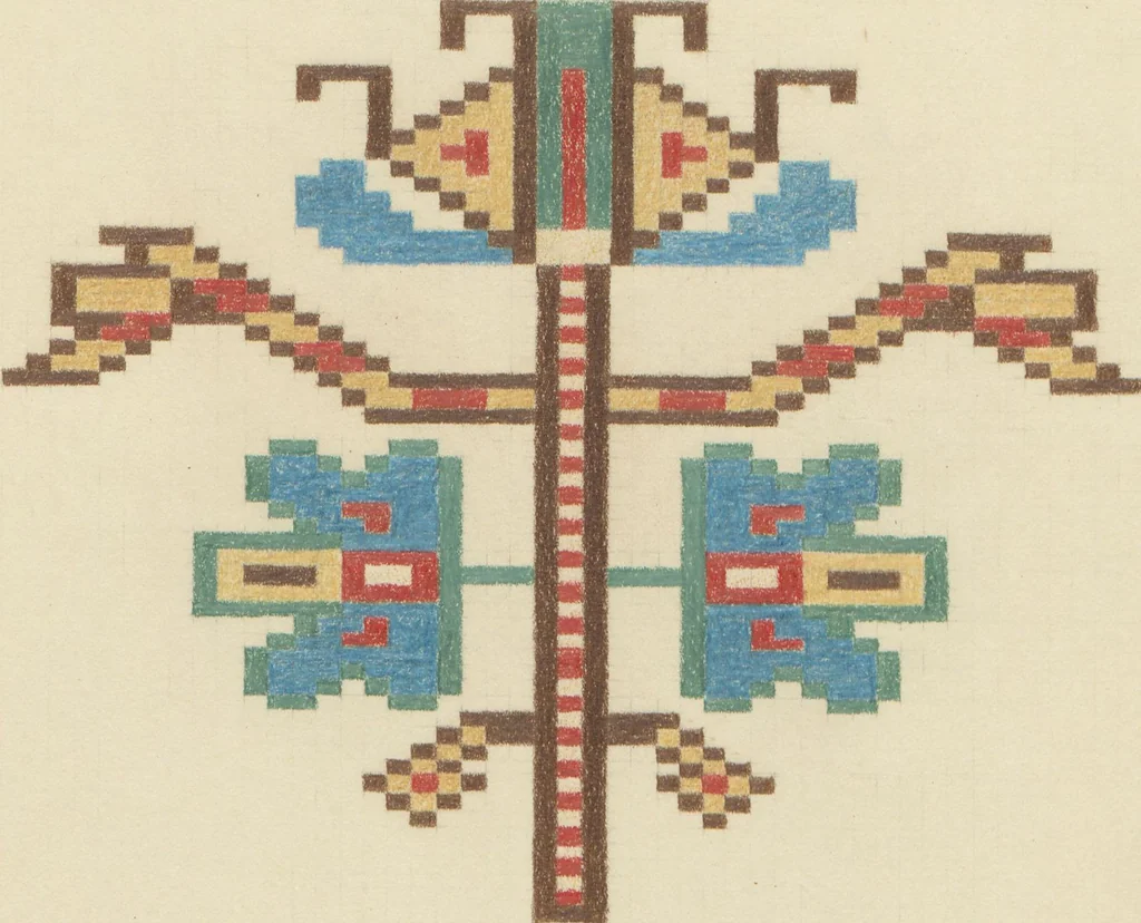 An illustration from Original drawings of Turkoman rug designs / Amos Batemann Thacher, 1940, leaf 47
