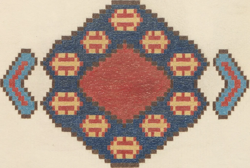 An illustration from Original drawings of Turkoman rug designs / Amos Batemann Thacher, 1940, leaf 52