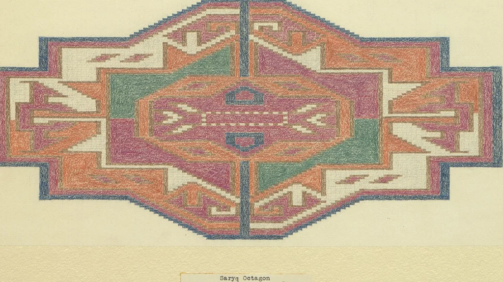 An illustration from Original drawings of Turkoman rug designs / Amos Batemann Thacher, 1940, leaf 6