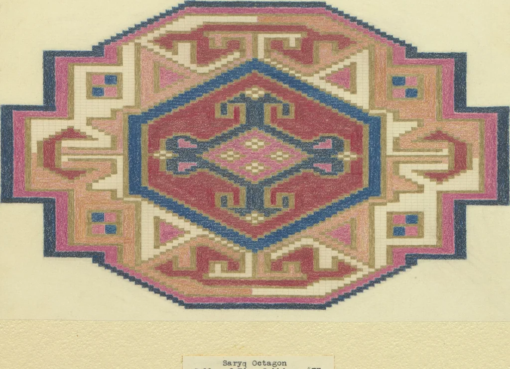 An illustration from Original drawings of Turkoman rug designs / Amos Batemann Thacher, 1940, leaf 7