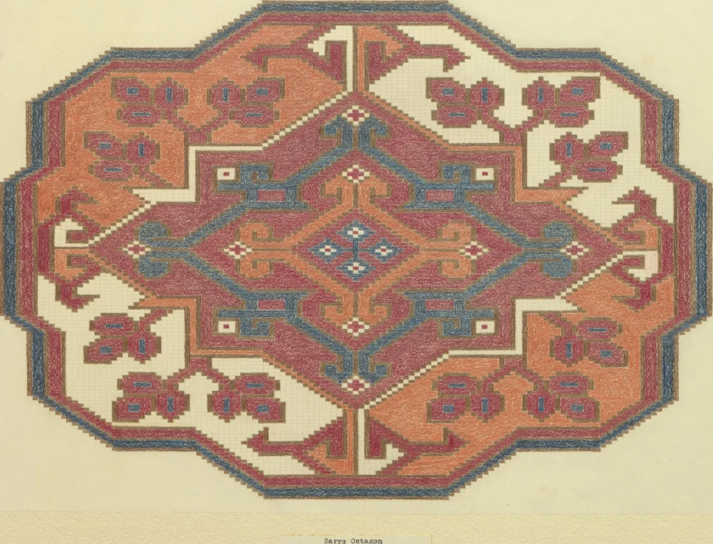 An illustration from Original drawings of Turkoman rug designs / Amos Batemann Thacher, 1940, leaf 8