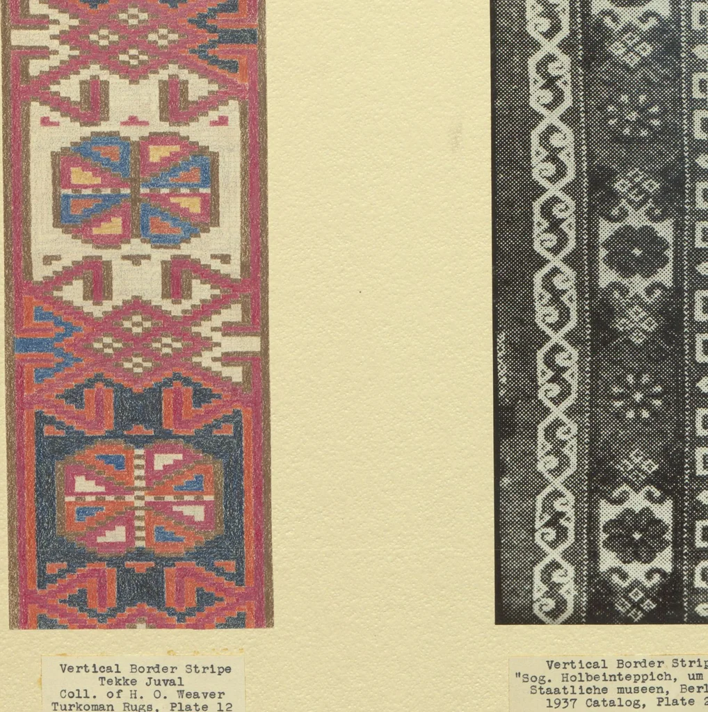 An illustration from Original drawings of Turkoman rug designs / Amos Batemann Thacher, 1940, leaf 9