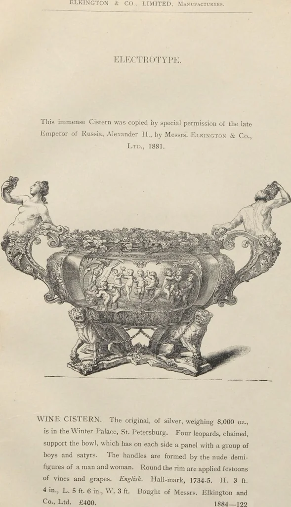 An illustration from Inventory of reproductions in metal : comprising, in addition to those available for sale to the public, electrotypes bought or made specially for the use of the South Kensington Museum, and Schools of Art, copied by special permission from originals in the Imperial and Government Collections in England, France, Russia, Austria, Italy, Spain, Denmark, and Holland ... manufactured by Elkington & Co., Limited, 1900, leaf 46