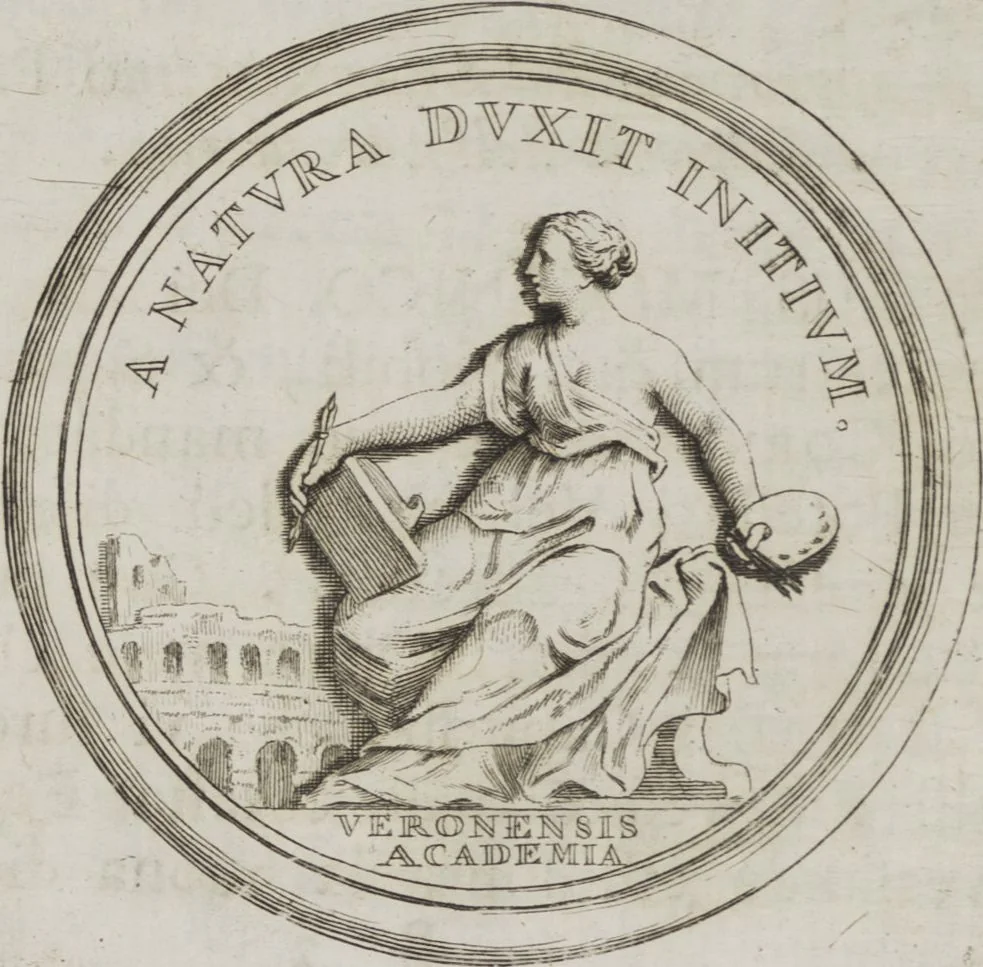 An illustration from Capitoli dell'Accademia della pittura aperta dalla magnifica città di Verona l'anno MDCCLXVI, 1766, leaf 20