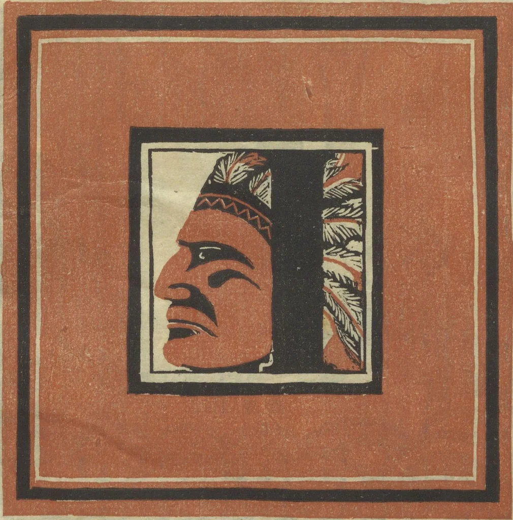An illustration from Letters designed and cut on linoleum blocks / by the Lettering class of Teachers College, Columbia University, 1920, 1920, leaf 12