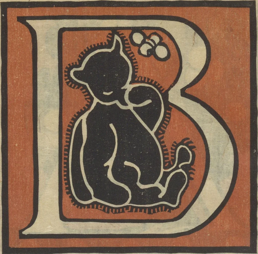 An illustration from Letters designed and cut on linoleum blocks / by the Lettering class of Teachers College, Columbia University, 1920, 1920, leaf 5