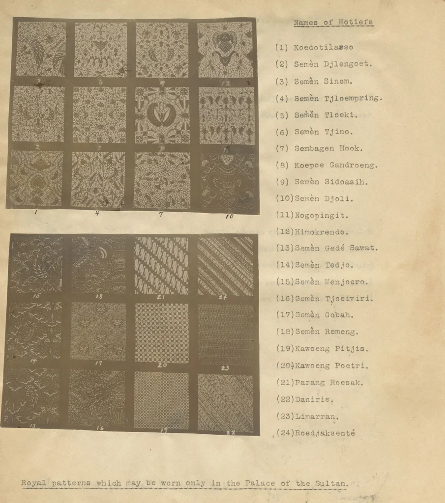 An illustration from Notes on Javanese batik, 1919, leaf 14
