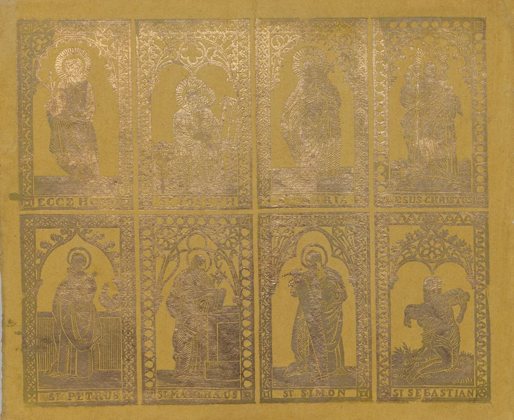 An illustration from Collection of 18th century decorated (brocade) papers, 1700, leaf 3