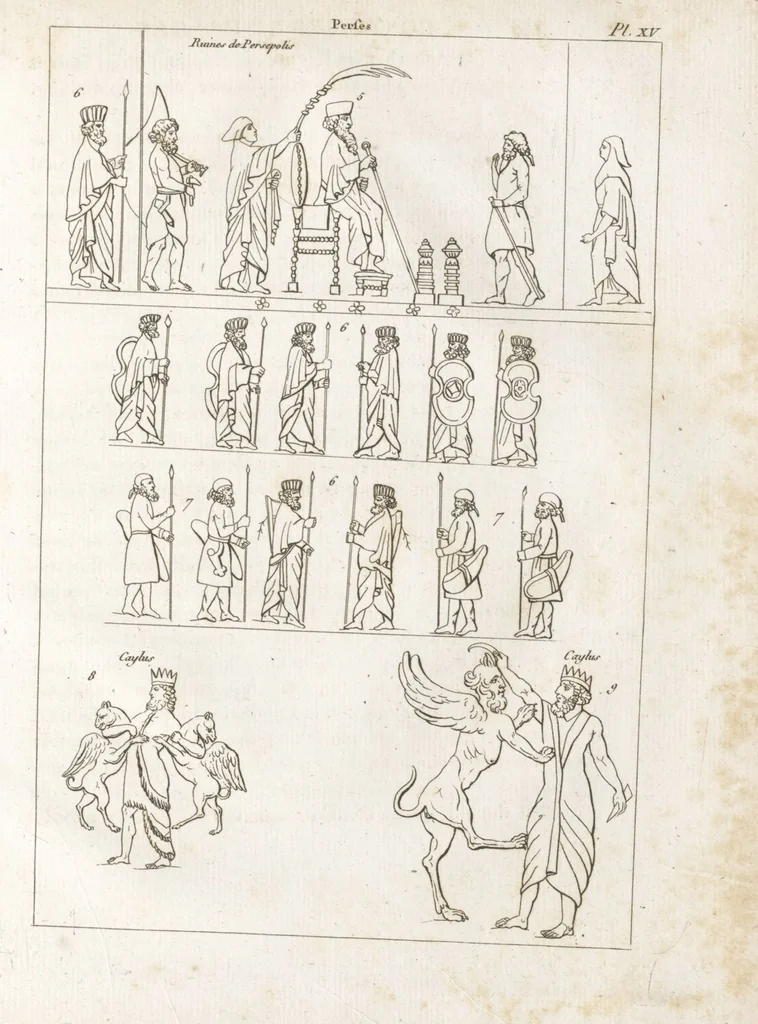 An illustration from Recherches sur les costumes, les moeurs, les usages religieux, civils et militaires des anciens peuples : [Volume 2] / par J. Mailliot, ... publié par P. Martin, 1809, leaf 181