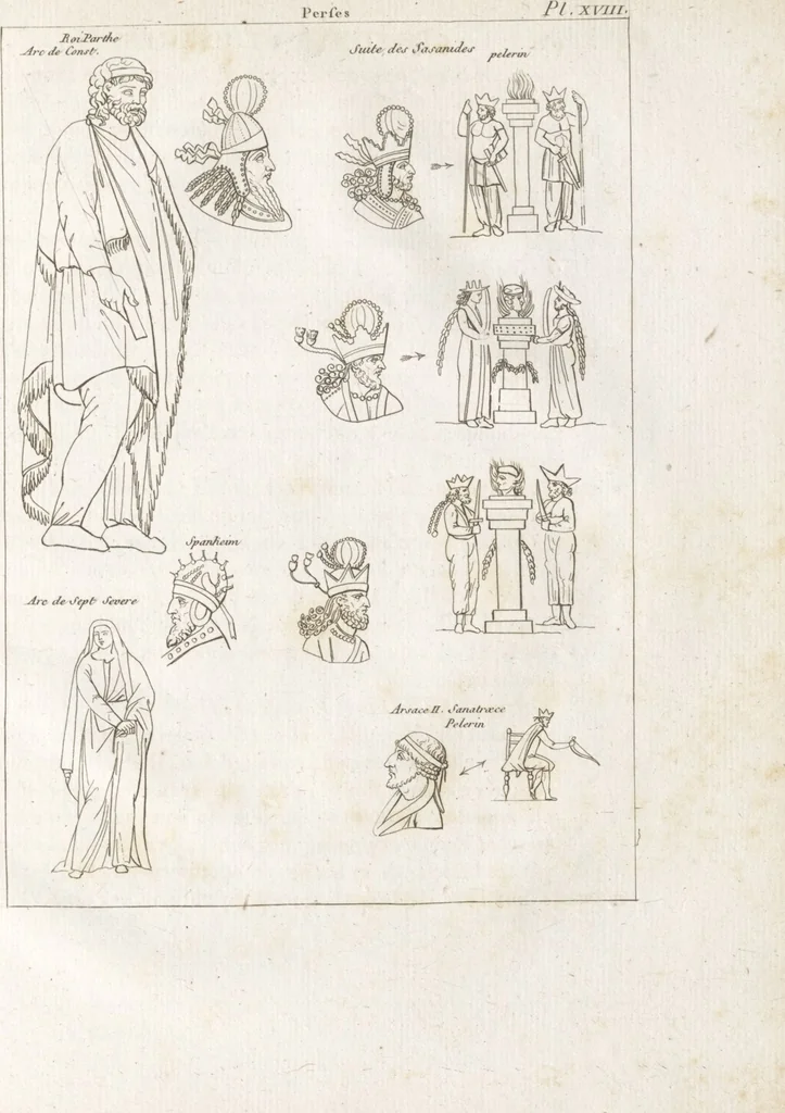 An illustration from Recherches sur les costumes, les moeurs, les usages religieux, civils et militaires des anciens peuples : [Volume 2] / par J. Mailliot, ... publié par P. Martin, 1809, leaf 207