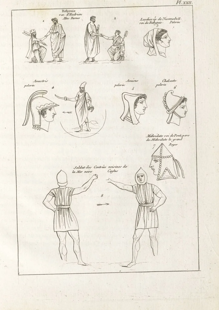 An illustration from Recherches sur les costumes, les moeurs, les usages religieux, civils et militaires des anciens peuples : [Volume 2] / par J. Mailliot, ... publié par P. Martin, 1809, leaf 227