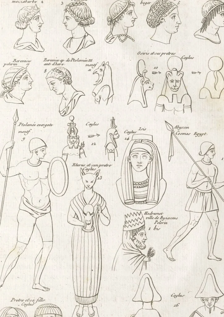 An illustration from Recherches sur les costumes, les moeurs, les usages religieux, civils et militaires des anciens peuples : [Volume 2] / par J. Mailliot, ... publié par P. Martin, 1809, leaf 23