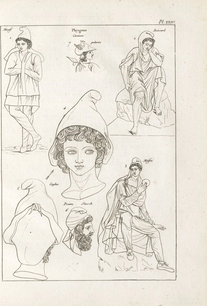 An illustration from Recherches sur les costumes, les moeurs, les usages religieux, civils et militaires des anciens peuples : [Volume 2] / par J. Mailliot, ... publié par P. Martin, 1809, leaf 241
