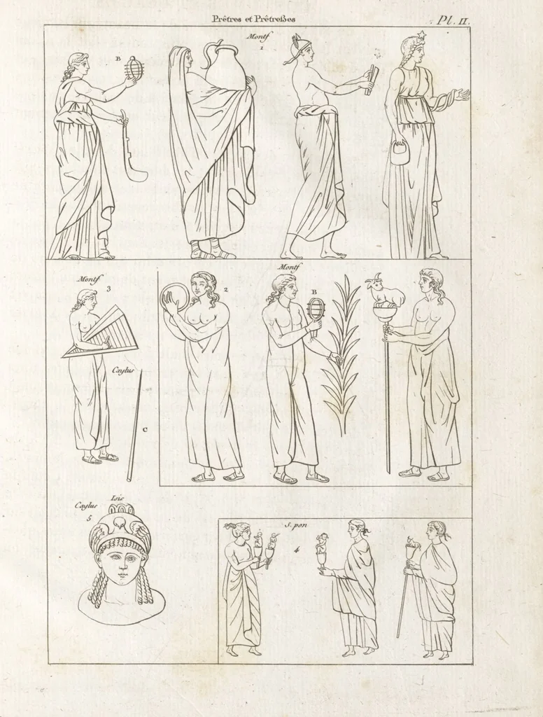 An illustration from Recherches sur les costumes, les moeurs, les usages religieux, civils et militaires des anciens peuples : [Volume 2] / par J. Mailliot, ... publié par P. Martin, 1809, leaf 27
